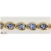 Image 2 : STERLING SILVER GOLD PLATED TANZANITE BRACELET