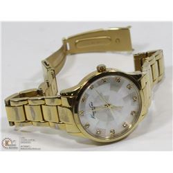 MENS KENNETH COLE DRESS CRYSTAL ACCENTED GOLD TONE