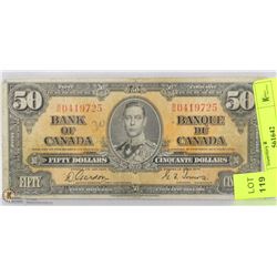 1937 CANADIAN $50 BILL