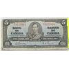 Image 1 : 1937 CANADIAN $5 BILL