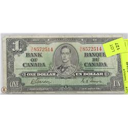 1937 CANADIAN $1 BILL