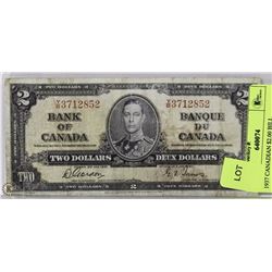 1937 CANADIAN $2.00 BILL