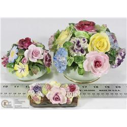 SET OF 3 FLORAL CHINA BOUQUETS BY ADDERLAY