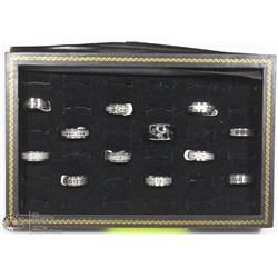 LOT OF 12 STAINLESS STEEL SPINNER RINGS