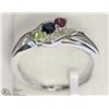 Image 2 : 10K WHITE GOLD GEMSTONE & DIAMOND RING