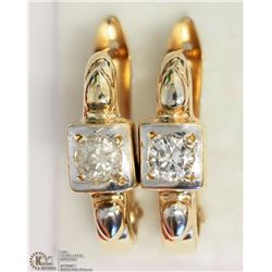 10K YELLOW GOLD DIAMOND DROP STYLE EARRINGS