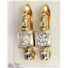 Image 1 : 10K YELLOW GOLD DIAMOND DROP STYLE EARRINGS
