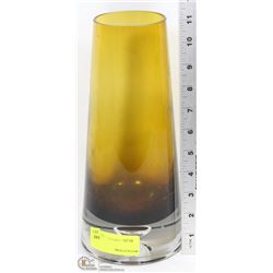 LARGE AMBER GLASS VASE