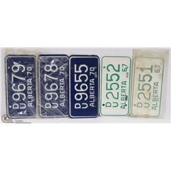 FLAT W/ 5 VINTAGE MOTORCYCLE LICENSE PLATES