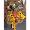 Image 1 : LARGE BASKET WITH FLORAL AND BOX WITH MORE