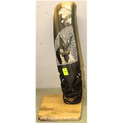 HORN CARVED AFRICAN ORNAMENT