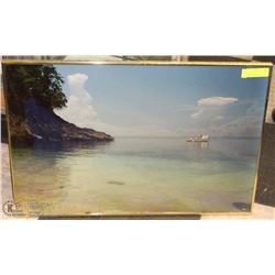 20X30 VINTAGE FRAMED BOAT PICTURE