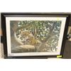 Image 1 : 31.52X26 FRAMED MOTIVATIONAL LEOPARD PRINT