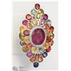 Image 1 : STERLING SILVER RUBY & SAPPHIRE RING
