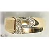 Image 1 : 10K YELLOW GOLD DIAMOND INITIAL "P" MEN'S RING