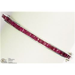 STERLING SILVER RUBY CHANNEL SET BANGLE