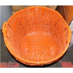 LARGE ORANGE SHOWHOME BASKET 18" TALL X 21" ACROSS