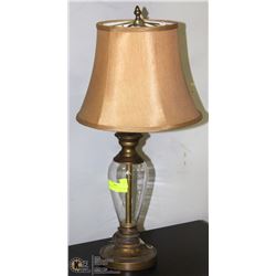 GLASS & BRASS BASE TABLE LAMP