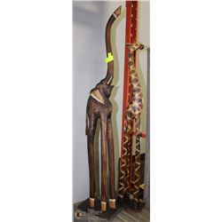 SET OF 2 HANDCARVED AFRICAN ANIMALS -