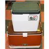 Image 1 : THERMOS BROWN COOLER & COLEMAN GREEN & WHITE