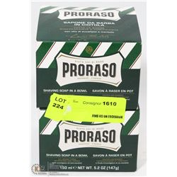 2 BOWLS OF PRORASO SHAVING SOAP