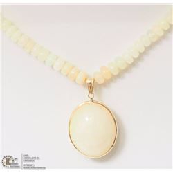 14K YELLOW GOLD OPAL BEAD NECKLACE