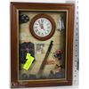 Image 1 : HOCKEY MEMORABLIA WALL CLOCK IN SHADOW BOX -