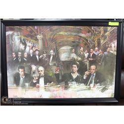 40 X27 FRAMED "FAMOUS MOVIE & TV MOBSTERS" PRINT