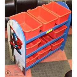SPIDERMAN STORAGE UNIT WITH 8 BINS