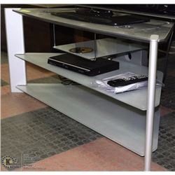 3-TIER GLASS & METAL TV STAND