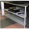 Image 1 : 3-TIER GLASS & METAL TV STAND