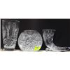 Image 1 : SET OF 3  PINWHEEL CRYSTAL VASES