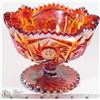Image 1 : FENTON AMBERINA COMPOTE CARNIVAL GLASS PEDESTAL