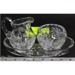 PINWHEEL CREAM, SUGAR AND TRAY