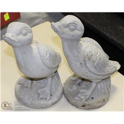LOT OF 2 CONCRETE DUCKS 9" HIGH