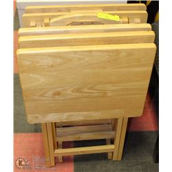 TV WOOD TRAYS W/ STAND