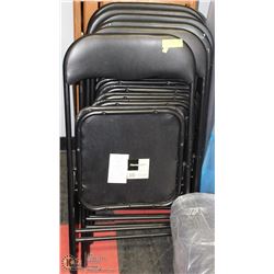 A SET OF 6 BLACK FOLDING CHAIRS