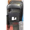 Image 1 : A SET OF 6 BLACK FOLDING CHAIRS