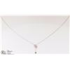 Image 2 : 14K WHITE GOLD PINK & WHITE DIAMOND NECKLACE