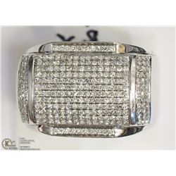 10K WHITE GOLD DIAMOND MENS HEAVY RING