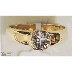 14K YELLOW GOLD DIAMOND HEAVY RING
