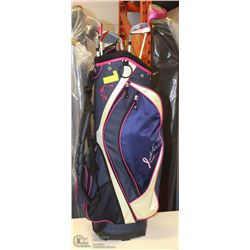 WILSON LADIES GOLD BAG AND CLUBS
