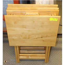 4 PINE FOLDING TV TRAYS