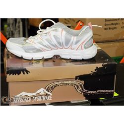 LADIES RUNNERS, WHITE/GRY/PINK SIZE 9.5