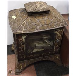 VINTAGE CAST IRON FIRE PIT ON STAND (HEAVY)