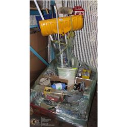 PALLET OF ASST TOOLS, GARDENING TOOLS, EXTENSION