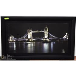 FRAMED 4'X28" LONDON BRIDGE CANVAS PRINT MOUNTED