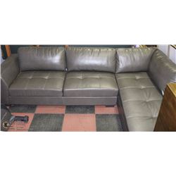 NEW GREY LEATHERETTE L SHAPE SECTIONAL