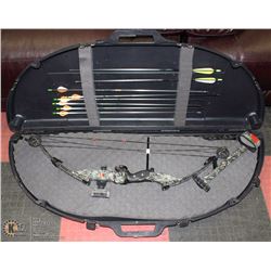 PSE HUNTING BOW WITH ARROWS AND HARD CASE