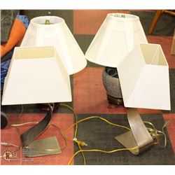 LOT OF 4 SHOWHOME STYLE ASST LAMPS (2 SETS OF 2)